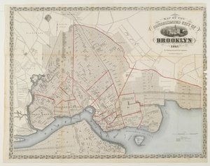 Map of the consolidated city of Brooklyn, 1861 by American School